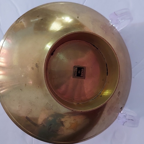 Brass Floral Decor Bowl Only,Made in India, 4in.Diameter.multicolor - Picture 3 of 4